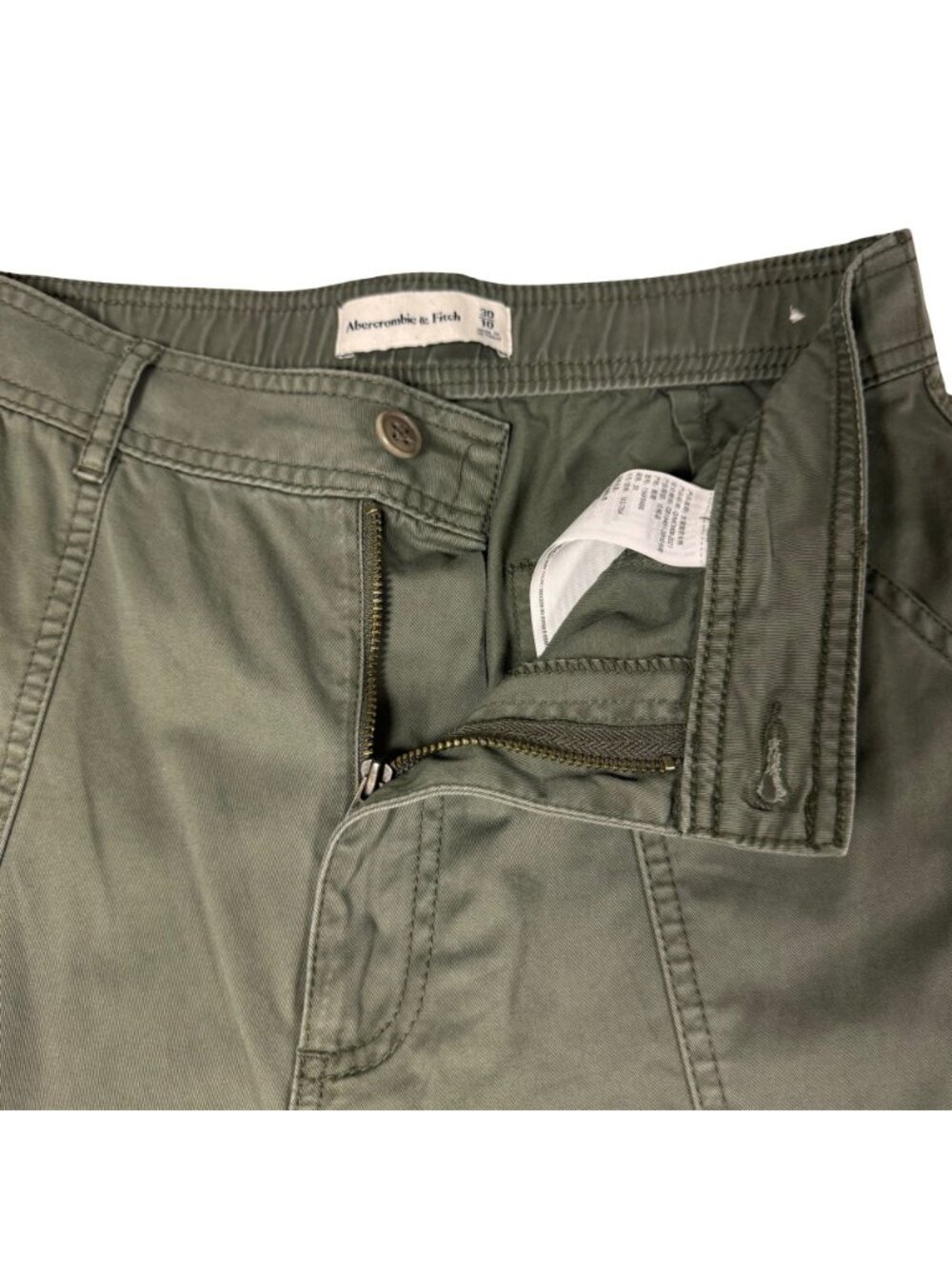 Abercrombie Fitch Womens Cargo Pants Sz 10 Olive High Rise Relaxed - Picture 8 of 15
